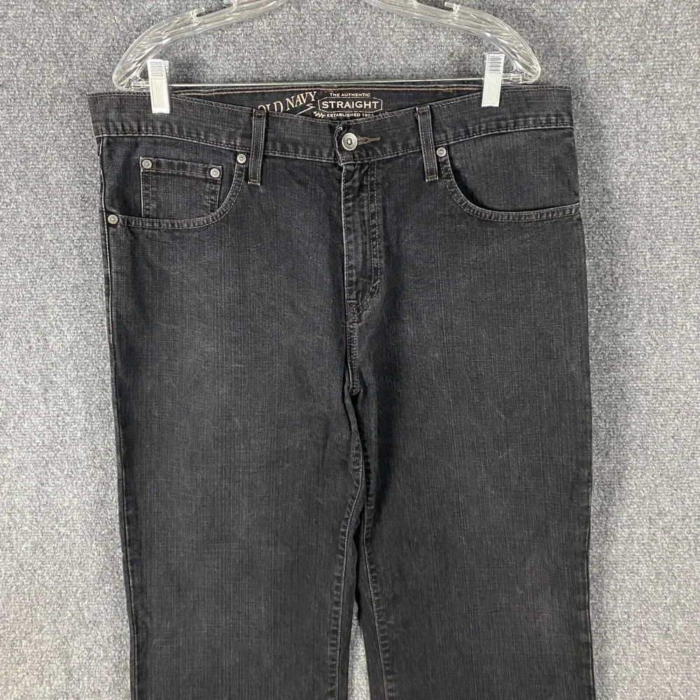 Old Navy Jeans Men's 36x30 Straight Leg Denim Charcoal‎ Gray 100% Cotton